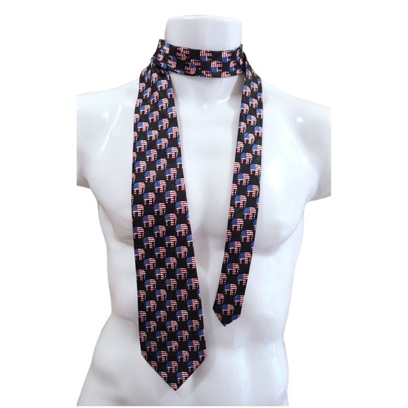 Stephen Harris Political Republican GOP Necktie Elephant USA Flag Election Day - Picture 1 of 8